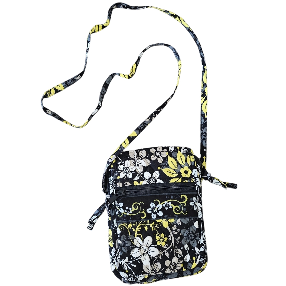 Y2k Black Yellow Indie Sleaze Boho Crossbody Bag Festival Fabric Vintage Floral